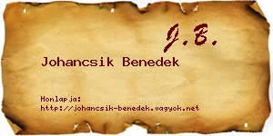 Johancsik Benedek névjegykártya