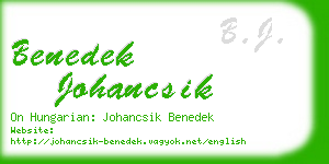 benedek johancsik business card